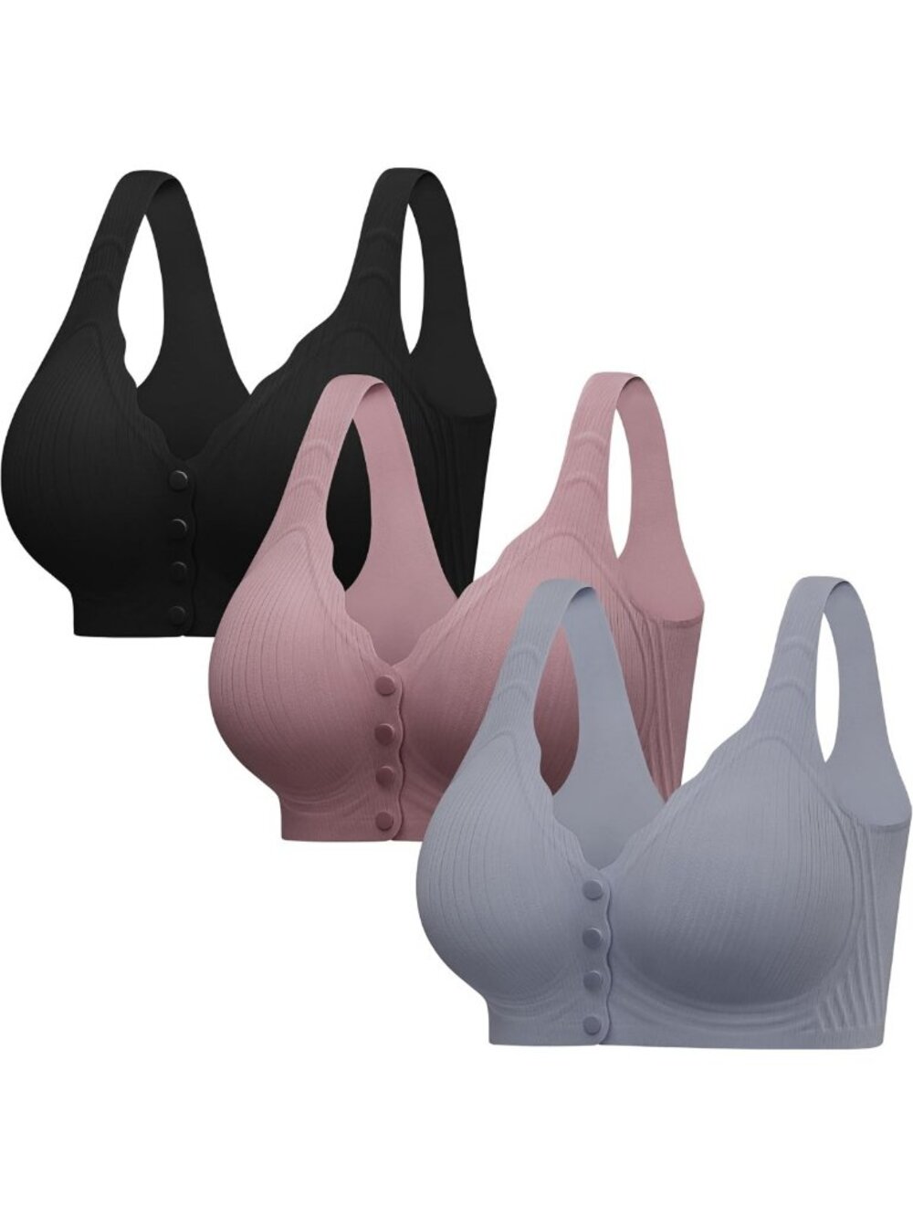 Seamless Front Closure Push-Up Jelly Bra for Women - No Underwire Comfort Fit